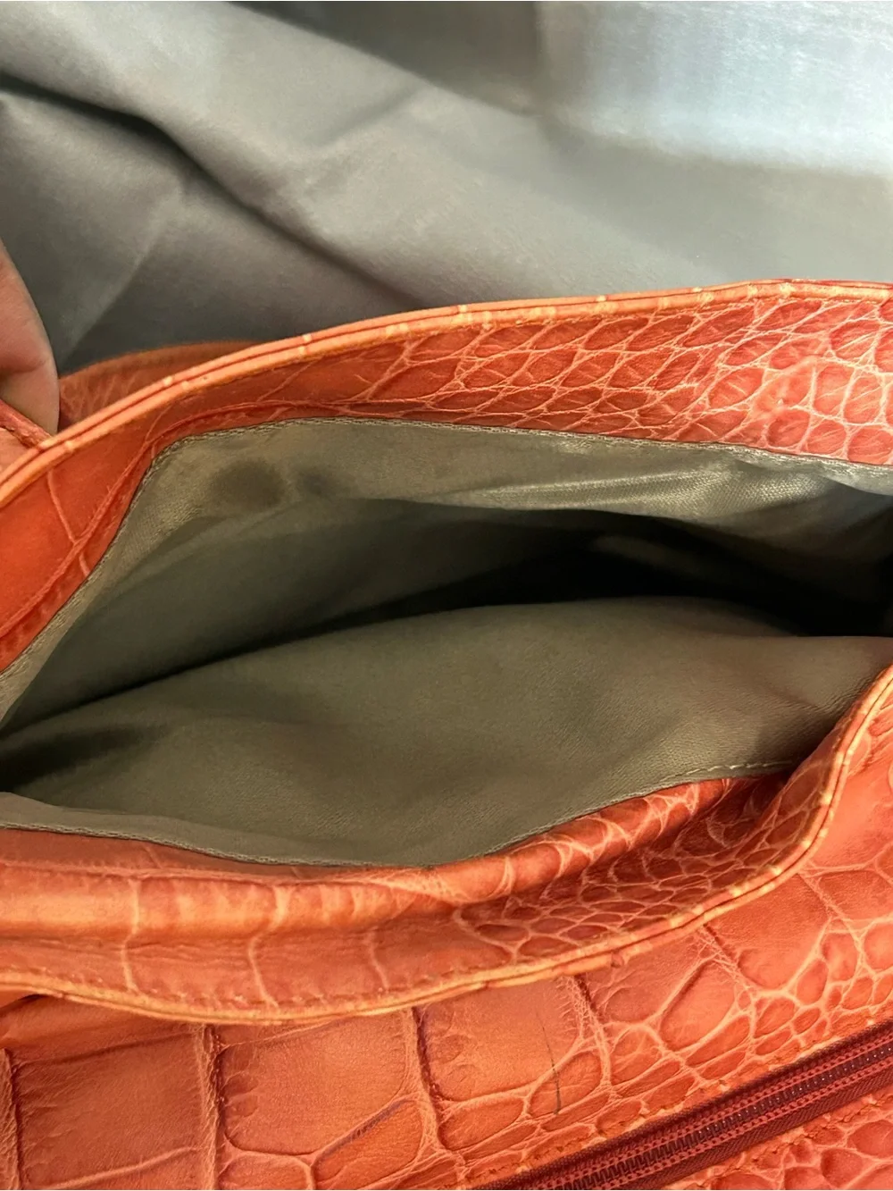 Vintage Francescobiasia Croc-Embossed Hobo Bag in Burnt Orange